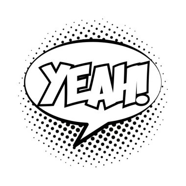 evet kelime pop sanat tarzı konuşma balonu