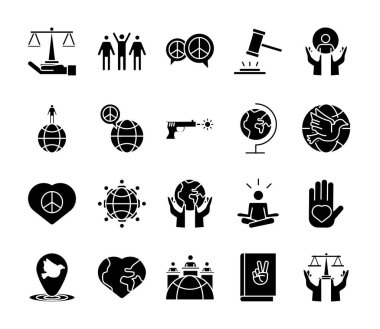 12 kişilik insan hakları silueti biçimi simgeleri