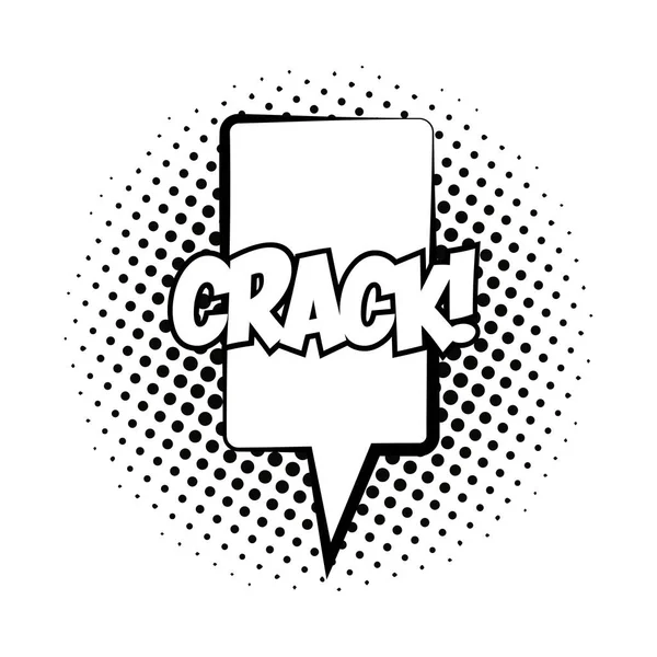 Beszéd buborék crack szó pop art line stílus — Stock Vector