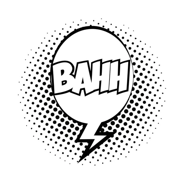 Beszéd buborék bahh szó pop art line stílus — Stock Vector