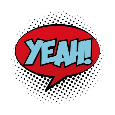 evet kelime pop sanat tarzıyla konuşma balonu