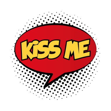 Konuşma baloncuğu öp beni pop sanat dolgu tarzı