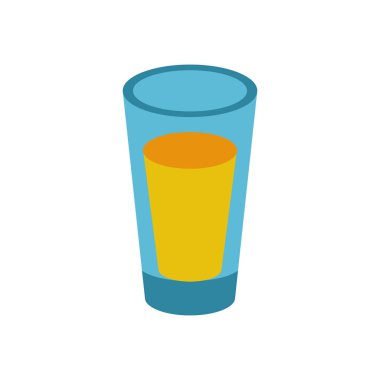 Tekila bardağı Meksika düz stil ikonu