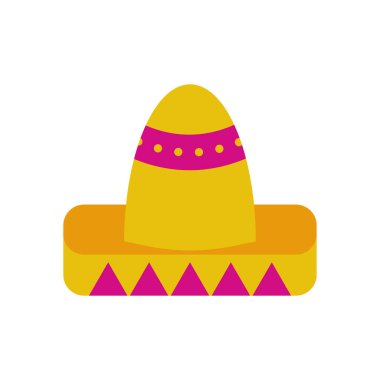 Geleneksel Meksika şapkası düz stil simgesi