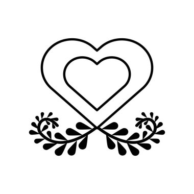 Yaprak çizgisi simgesi olan bir kalp
