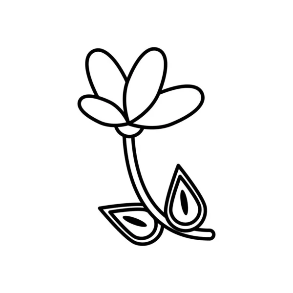 Beautiful flower garden line style icon — Stock Vector