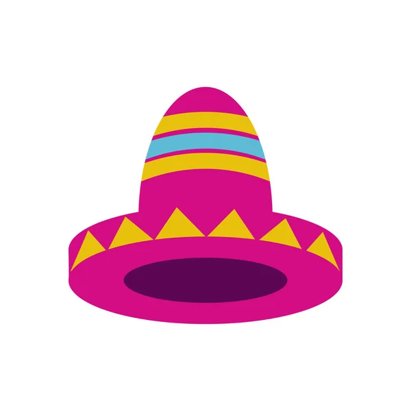 Ícone de estilo liso chapéu mexicano tradicional — Vetor de Stock
