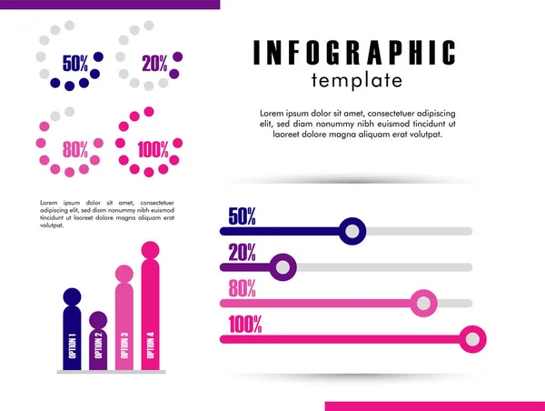 Infografische template met statistieken in witte achtergrond — Stockvector