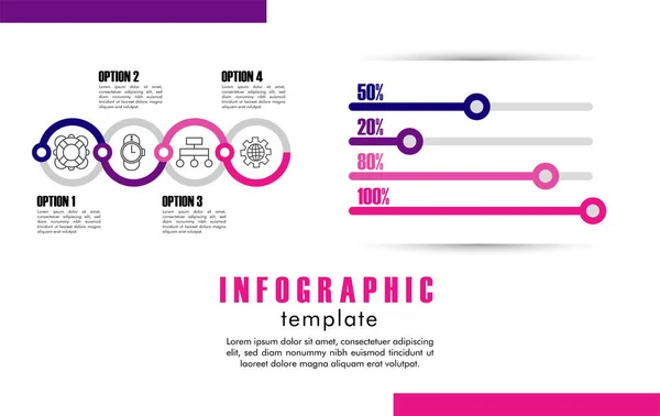 Infografikai sablon fehér hátterű statisztikákkal — Stock Vector