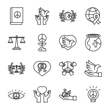 On altı insan hakları çizgisi tarzı simgeler