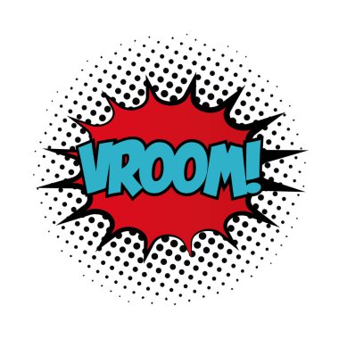 İfade vroom sözcüğünün pop sanat dolgu tarzıyla sıçrar