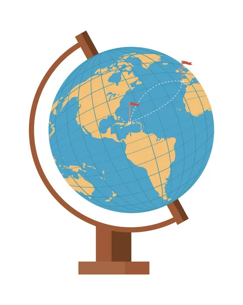 Wereldkaart aarde geïsoleerd icoon — Stockvector