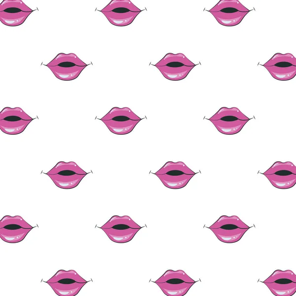 Sexi hembra bocas rosa color pop arte estilo patrón — Archivo Imágenes Vectoriales