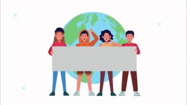 Sancak ve Dünya gezegenini protesto eden insanlar