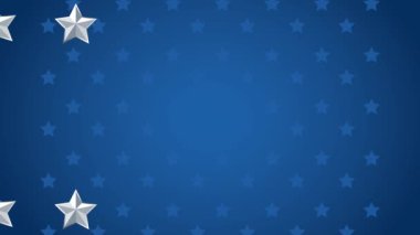 Amerika Birleşik Devletleri mavi arka planda yıldızlı animasyon kartını kutladı