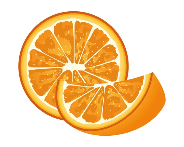 Fresh oranges citrus fruits icons — Stock Vector