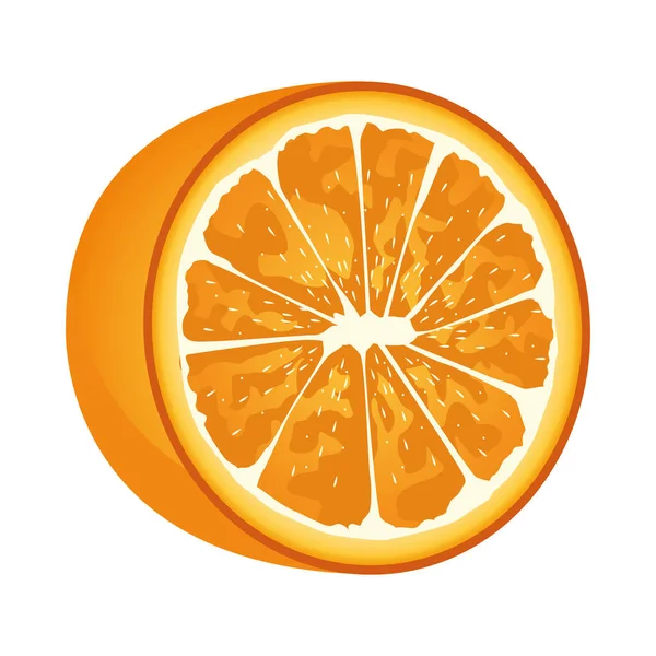 Fresh orange citrus fruit icon — Stock Vector