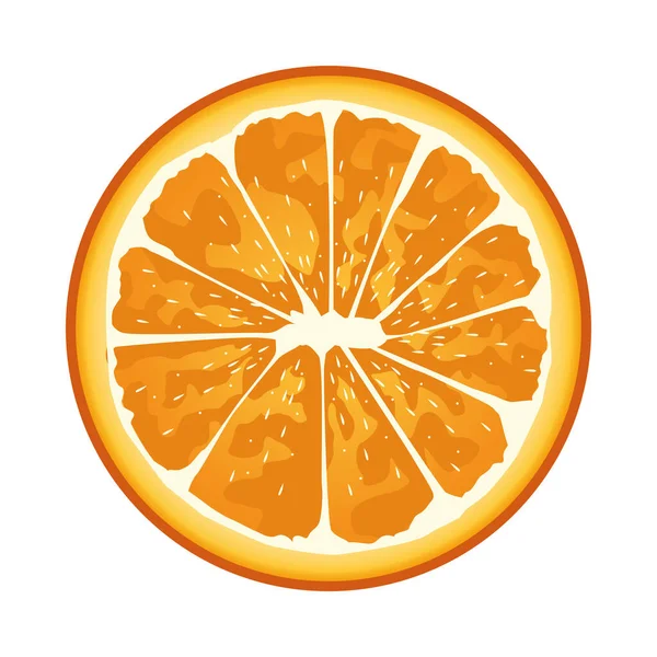 Fresh orange citrus fruit icon — Stock Vector