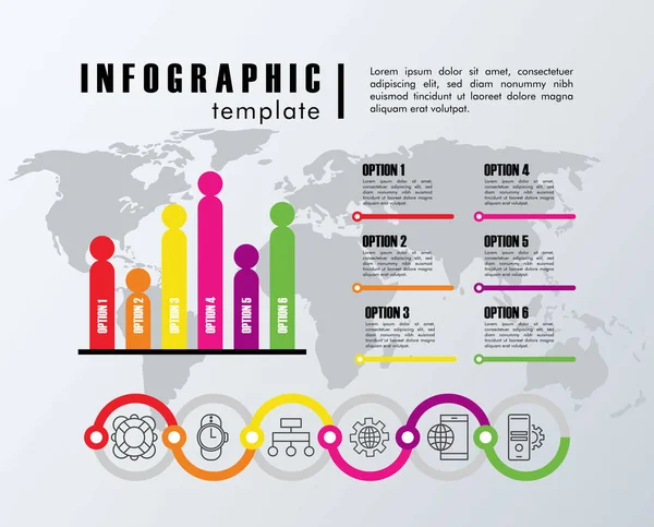 Στατιστικά infographic template με γήινους χάρτες — Διανυσματικό Αρχείο