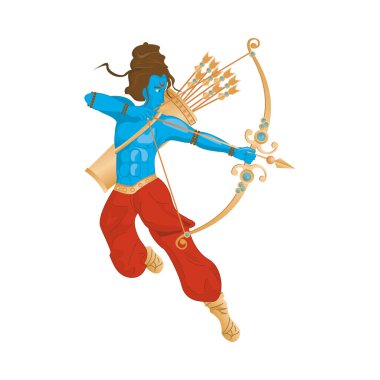 mavi tanrı rama okçuluk Hindu dini simgesi