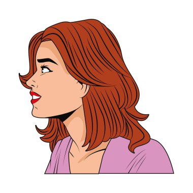 Genç kadın profil pop sanatsal karakter