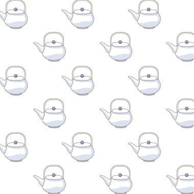 Çin çaydanlıkları seramik şablon arka planı