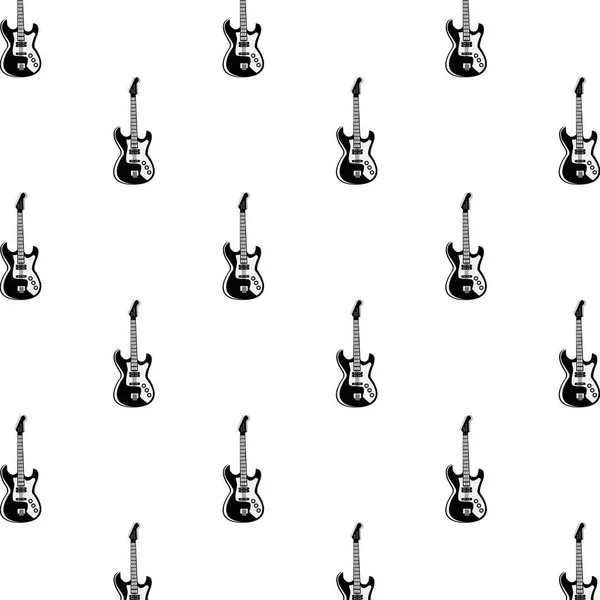 Electric guitars instruments musical pattern — Stock Vector