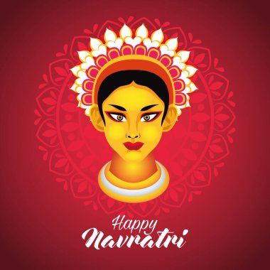 Tanrıça Amba ile mutlu Navratri kutlamaları.
