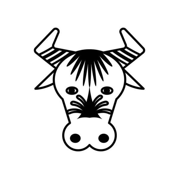 Cabeça vaca dia de los muertos decoração linha estilo ícone — Vetor de Stock