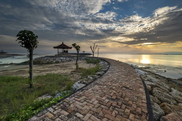 Hermosa Mañana Playa Bali Con Una Pequeña Casa Campo Para — Foto de Stock