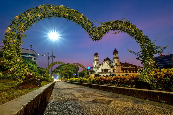 Una Bella Mattina Nel Mezzo Della Città Semarang Con Vecchio — Foto Stock
