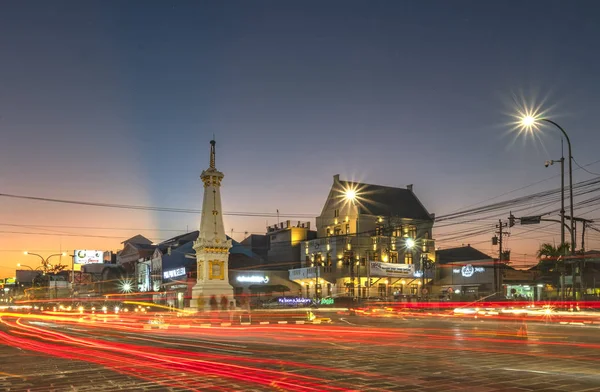 Sesión Nocturna Yogyakarta Paisaje Hermoso Lugar Monumento Yogyakarta — Foto de Stock