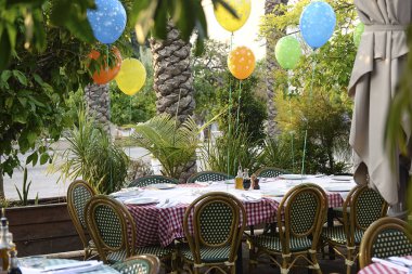 İtalyan restoranı masada hazır Doğum günü