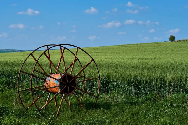 Rueda de maquinaria agrícola antigua — Foto de Stock