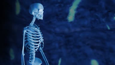 iskelet dönen 3d render 