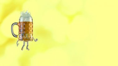 bira bardağı dans 3d render