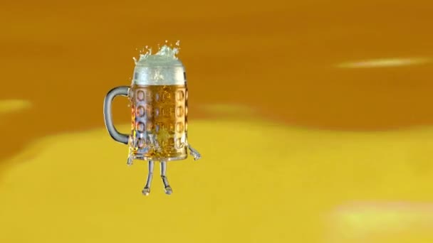 Bira Bardağı Dans Render — Stok video