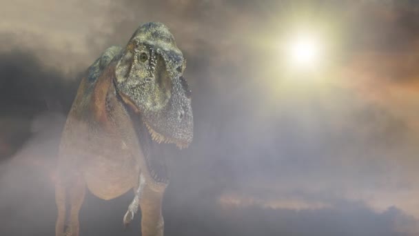 Κίνηση Adinosaur Tyrannosaurus Rex Καθιστούν — Αρχείο Βίντεο