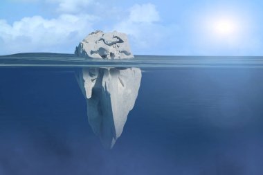 buzdağı su altında 3D çizimi