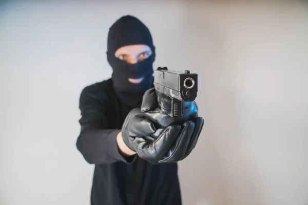 Criminal Terrorist Thief Robber Weapons — Stock Photo, Image