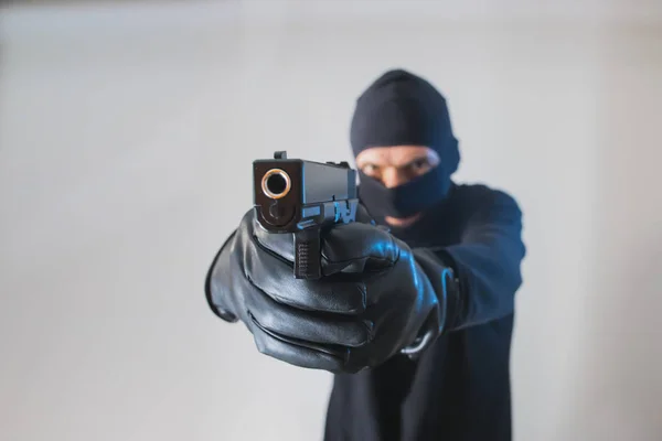 Criminal Terrorist Thief Robber Weapons — Stock Photo, Image