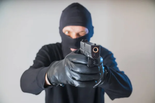 Criminal Terrorist Thief Robber Weapons — Stock Photo, Image