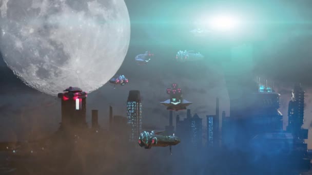 Environnements Fantastiques Futuriste Ville Fantastique Futur Rendu — Video