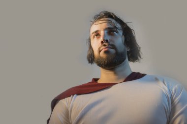 İsa Mesih portre hafif bir arka plan üzerinde