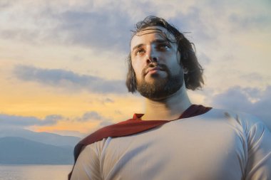 İsa Mesih portre hafif bir arka plan üzerinde