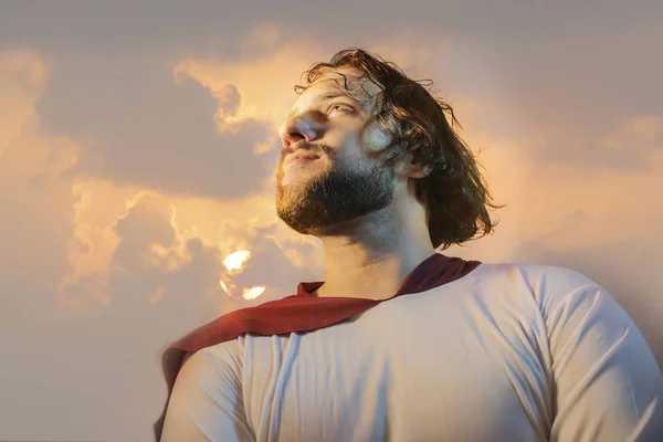 Retrato Jesucristo Sobre Fondo Claro — Foto de Stock