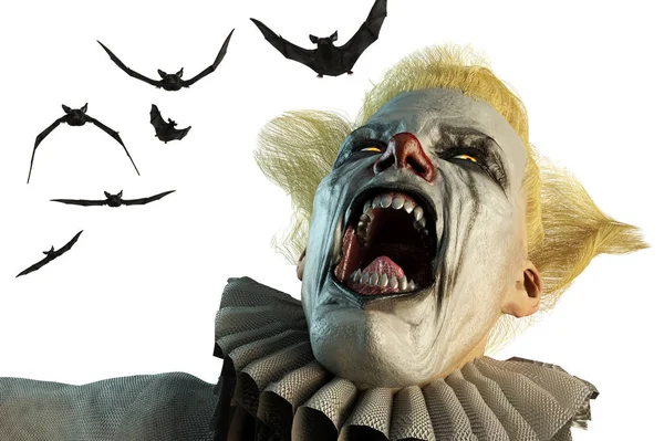 Illustrazione Dello Sfondo Spaventoso Clown Halloween — Foto Stock