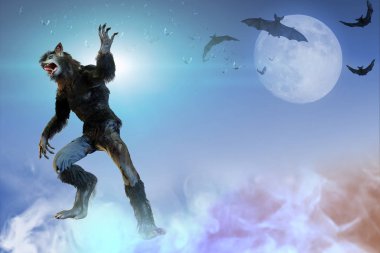 Halloween kurt adam arka plan 3d render