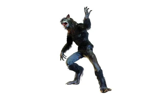 Illustratie Van Een Weerwolf Halloween Achtergrond — Stockfoto