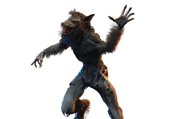 Illustration Eines Werwolfs Auf Halloween Hintergrund — Stockfoto